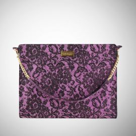 Work Bag Frasette in pelle scamosciata fucsia stampa ricamo TU