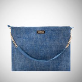 Work Bag Frasette in pelle scamosciata stampa denim TU