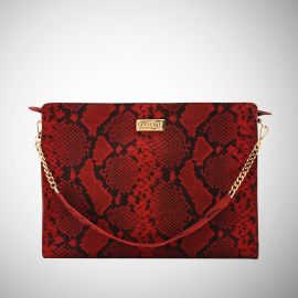 Work Bag Frasette in pelle scamosciata rossa stampa serpente