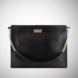 Work Bag Frasette in pelle nera stampa animalier TU