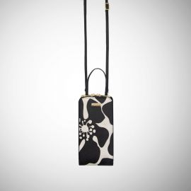 Porta cellulare Frasette in pelle stampa fiori PC