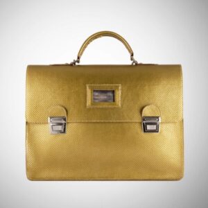 Cartella Frasette in pelle forata bronzo L