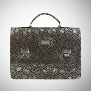 Cartella Frasette in pelle oro stampa pitone L