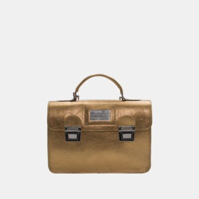 Cartella Frasette in pelle bronzo glitter S