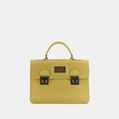 Cartella Frasette in pelle gialla S