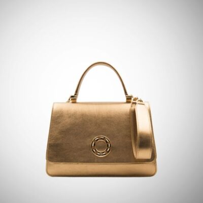 Borsa Frasette in pelle oro lucida S