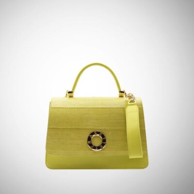 Borsa Frasette in pelle gialla e ayers giallo S