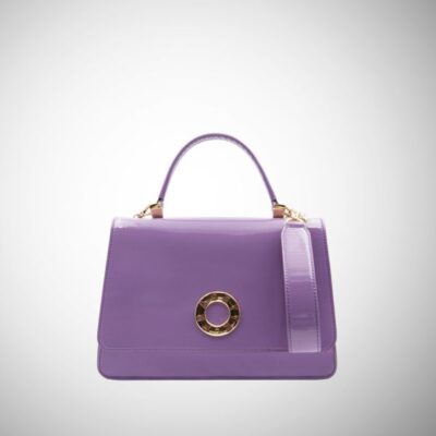 Borsa Frasette in pelle vernice glicine S