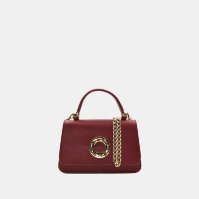 Borsa Frasette in pelle bordeaux XS