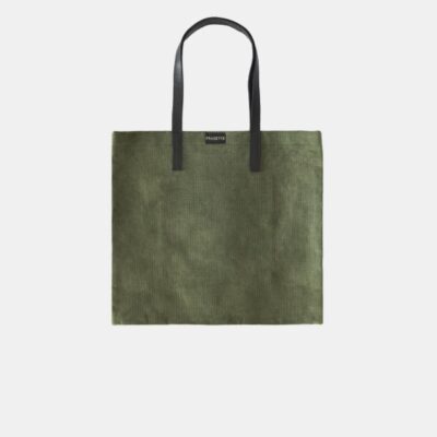 Shopping Bag Frasette in pelle scamosciata verdone graffiata M