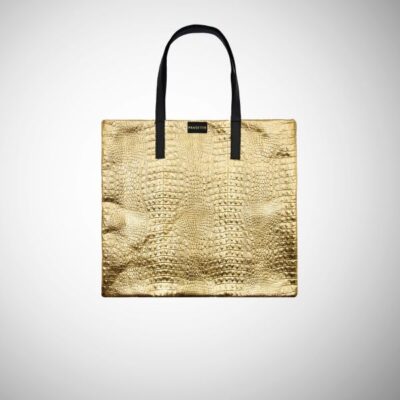 Shopping Bag Frasette in pelle oro stampa cocco M