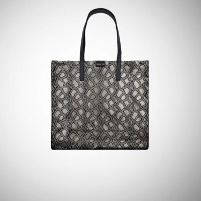 Shopping Bag Frasette in pelle oro stampa rettile M