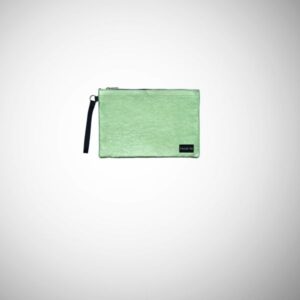 Pochette Frasette in pelle laminata verde acqua M