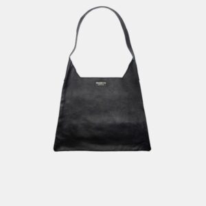 W Bag Frasette in pelle nera liscia M