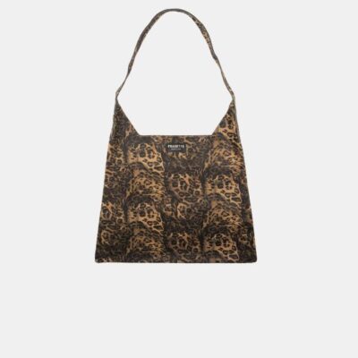 W Bag Frasette in pelle scamosciata sabbia stampa ghepardo M