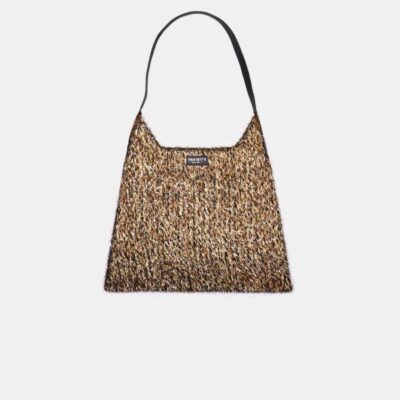 W Bag Frasette in eco pelle frufru oro nera M