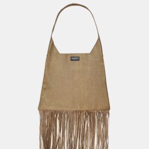 W Bag Frasette in pelle glitter bronzo con frange M