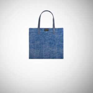 Shopping Bag Frasette in pelle scamosciata stampa denim S