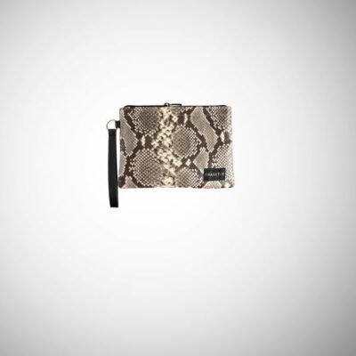 Pochette Frasette in pelle beige stampa pitone