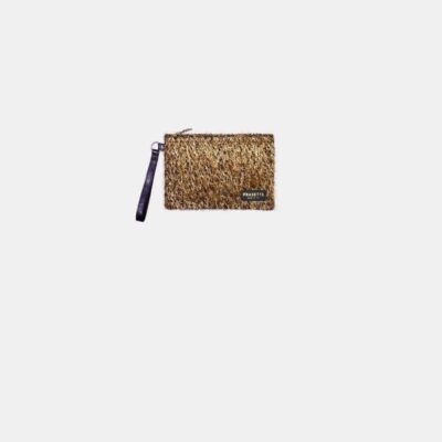 Pochette Frasette in eco pelle frufru oro nera SP