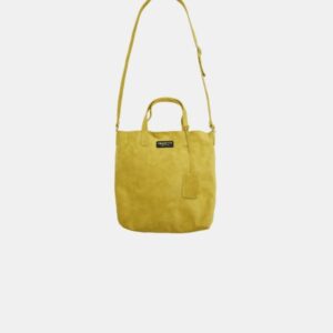 Sack Bag Frasette in pelle scamosciata senape S
