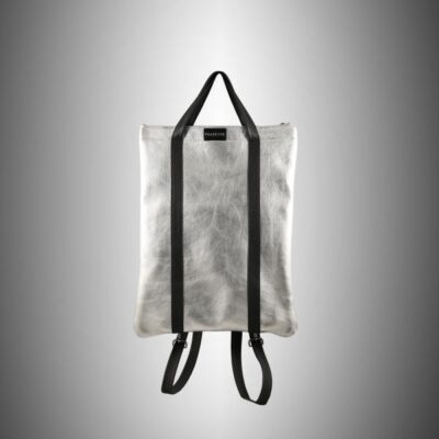 Zaino Frasette in pelle argento