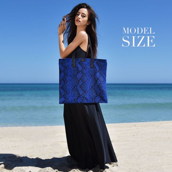 Shopping Bag Frasette in pelle laminata verde acqua M - immagine 2