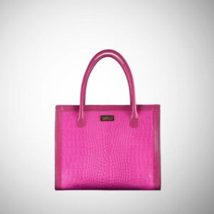 Tote bag Frasette in pelle fucsia stampa cocco S