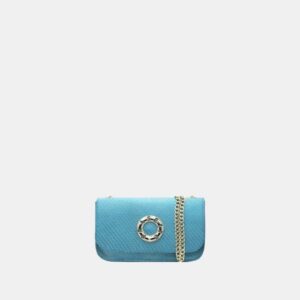 Mini bag Frasette in pelle turchese TU