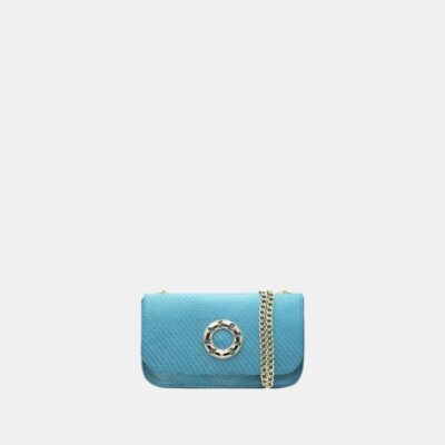 Mini bag Frasette in pelle turchese TU