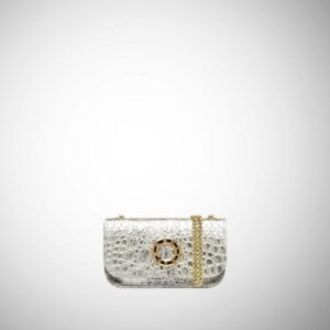 Mini bag Frasette in pelle argento stampa wild TU
