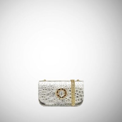 Mini bag Frasette in pelle argento stampa wild TU
