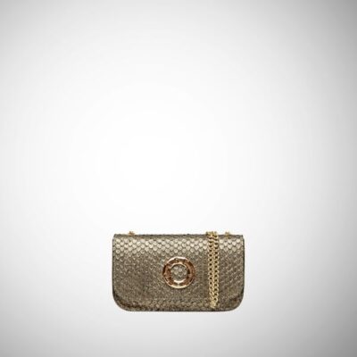 Mini bag Frasette in pelle bronzo scaglie TU