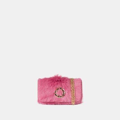 Mini bag Frasette in pelle finto cavallino fucsia TU