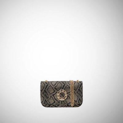Mini bag Frasette in pelle oro stampa pitone TU
