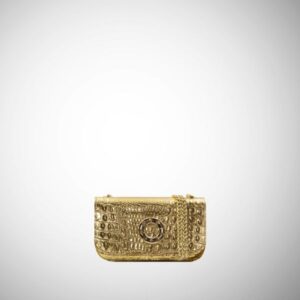 Mini bag Frasette in pelle oro stampa wild TU
