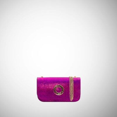 Mini bag Frasette in pelle glitter fucsia TU