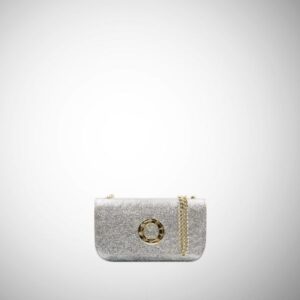 Mini bag Frasette in pelle laminata argento TU