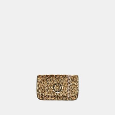 Mini bag Frasette in eco pelle frufru nera oro TU