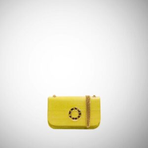 Mini bag Frasette in pitone giallo