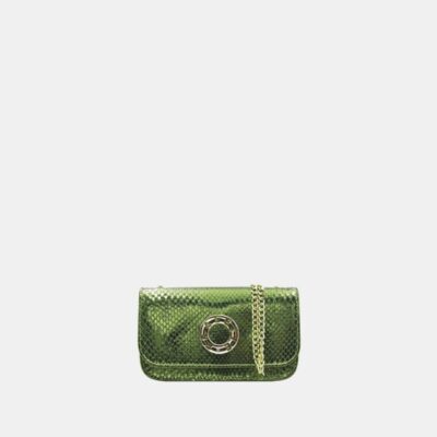 Mini bag Frasette in pelle rettile verde menta TU