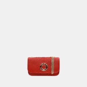 Mini bag Frasette in pelle rettile rossa TU