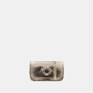 Mini bag Frasette in pelle rettile bronzo TU