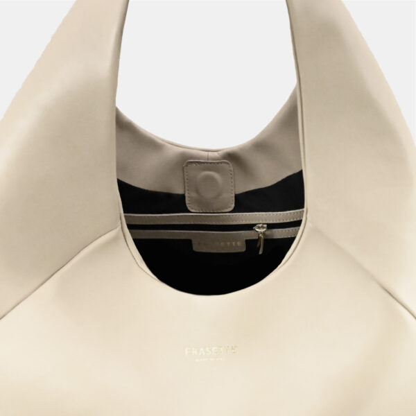 Hobo bag Frasette in pelle taupe L - immagine 4