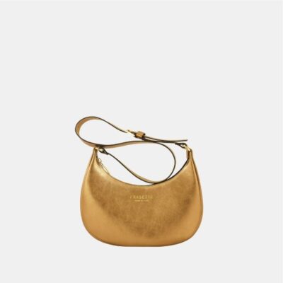 Hobo bag Frasette in pelle oro lucida S