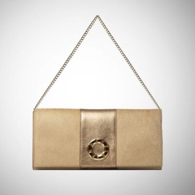 Baguette Frasette in pelle finto cavallino champagne TU