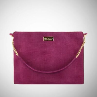 Work Bag Frasette in pelle scamosciata fucsia traforata TU