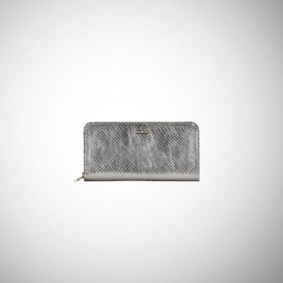 Portafoglio Frasette in pelle argento stampa serpente TU