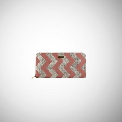 Portafoglio Frasette in pelle stampa zig zag rosa TU