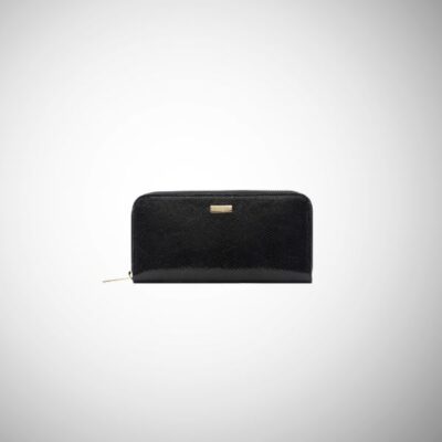 Portafoglio Frasette in pelle nera glitter TU